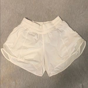 WHITE HOTTY HOT LULULEMON SHORTS